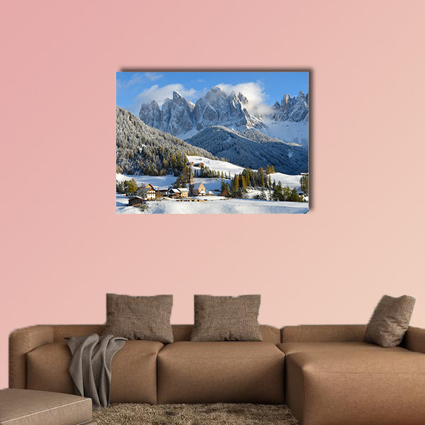 St. Magdalena or Santa Maddalena with its characteristic church wall art