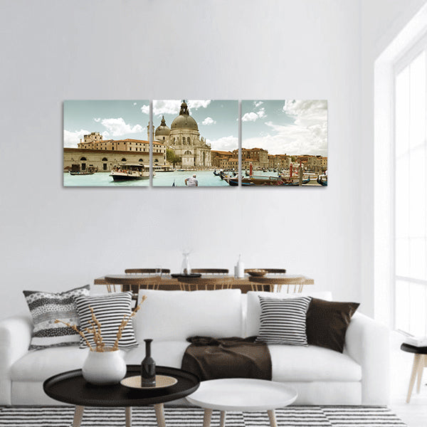 Grand Canal and Basilica Santa Maria della Salute, Venice, panoramic canvas wall art