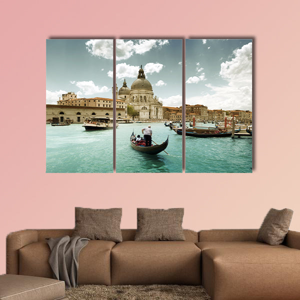 Grand Canal and Basilica Santa Maria della Salute, Venice, panel canvas wall art