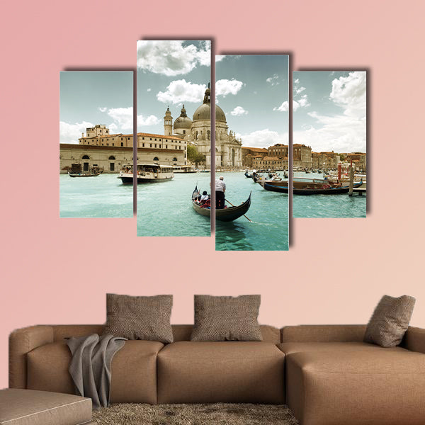 Grand Canal and Basilica Santa Maria della Salute, Venice, panel canvas wall art