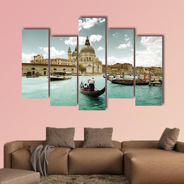 Grand Canal and Basilica Santa Maria della Salute, Venice, panel canvas wall art