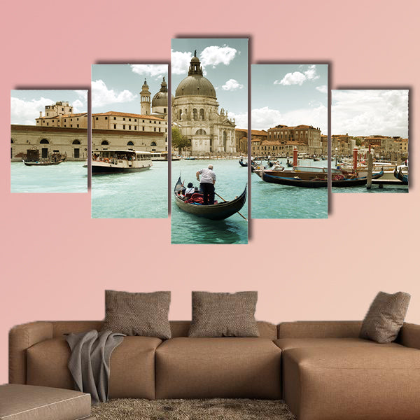Grand Canal and Basilica Santa Maria della Salute, Venice, panel canvas wall art