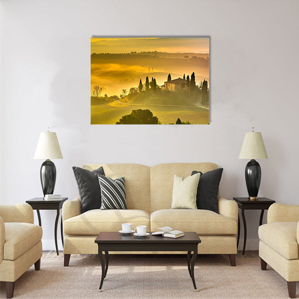 Tuscany at early morning, Italy Multi Panel Canvas Wall Art