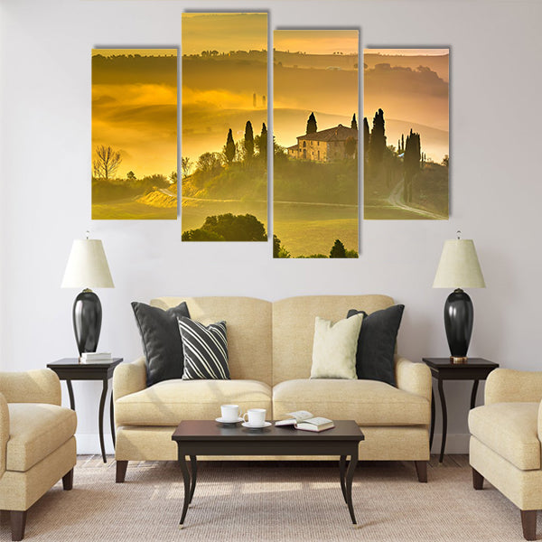 Tuscany at early morning, Italy Multi Panel Canvas Wall Art