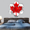 Fabric Flag of Canada hexagonal canvas wall art