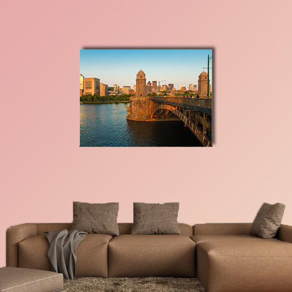 Boston's Longfellow Bridge and Beacon Hill neighborhood wall art