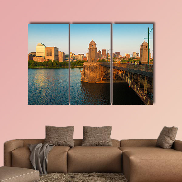Boston's Longfellow Bridge and Beacon Hill neighborhood wall art