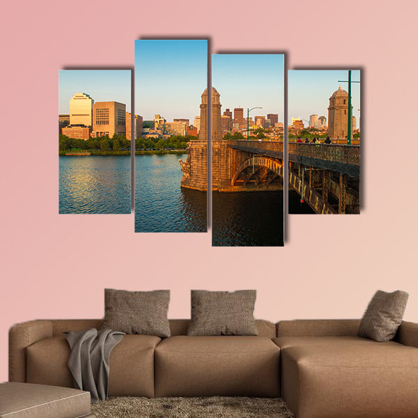 Boston's Longfellow Bridge and Beacon Hill neighborhood wall art