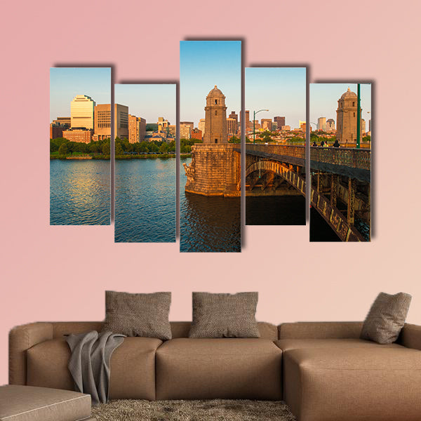 Boston's Longfellow Bridge and Beacon Hill neighborhood wall art