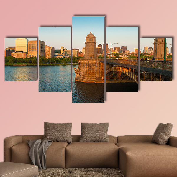 Boston's Longfellow Bridge and Beacon Hill neighborhood wall art