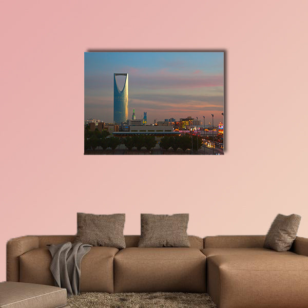 Kingdom tower in Riyadh, Saudi Arabia multi panel canvas wall art