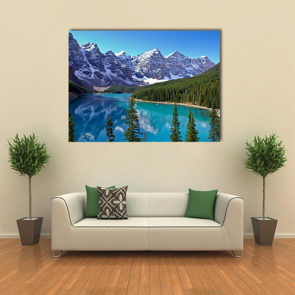 View Of A Glacier Covered By Snow On The Lake Moraine Near Lake Louise, Canada, Multi Panel Canvas Wall Art