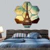 Eiffel Tower in Paris, France hexagonal canvas wall art