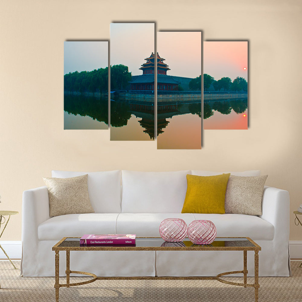 Beautiful Sunset over the Forbidden City Beijing China multi panel canvas wall art