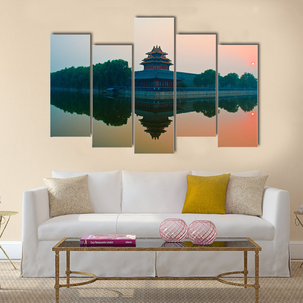 Beautiful Sunset over the Forbidden City Beijing China multi panel canvas wall art