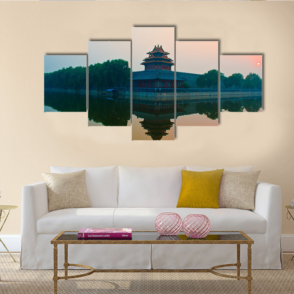 Beautiful Sunset over the Forbidden City Beijing China multi panel canvas wall art