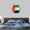 United Arab Emirates flag hexagonal canvas wall art