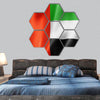 United Arab Emirates flag hexagonal canvas wall art