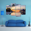 A Tropical Sunset At Moorea, French Polynesia Multi Panel Canvas Wall Art