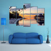 A Tropical Sunset At Moorea, French Polynesia Multi Panel Canvas Wall Art