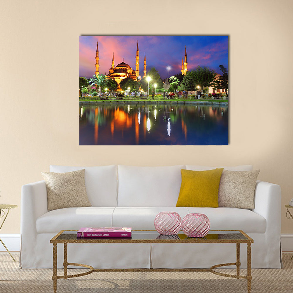 Blue mosque in Istanbul in Turkey Multi panel canvas wall art