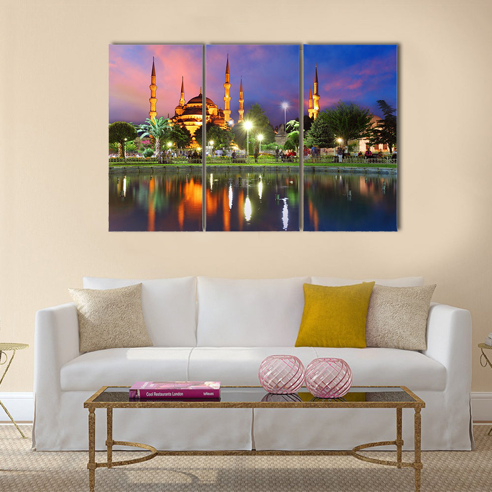 Blue mosque in Istanbul in Turkey Multi panel canvas wall art
