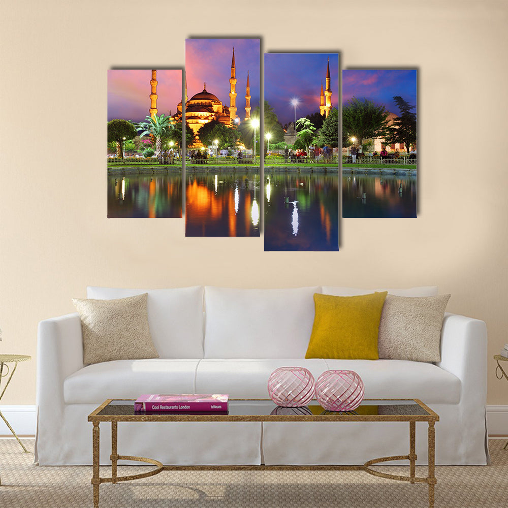 Blue mosque in Istanbul in Turkey Multi panel canvas wall art