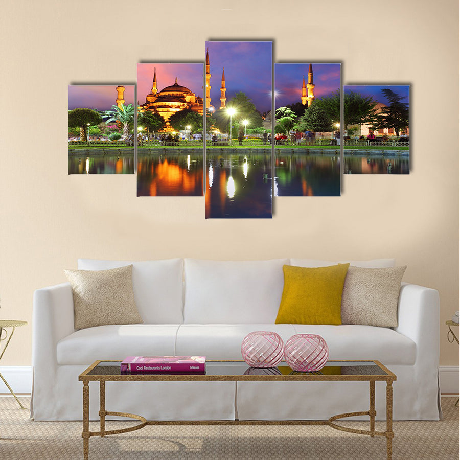 Blue mosque in Istanbul in Turkey Multi panel canvas wall art