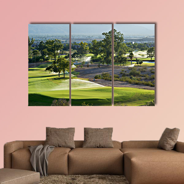 Golf course in Phoenix, AZ multi panel canvas wall art