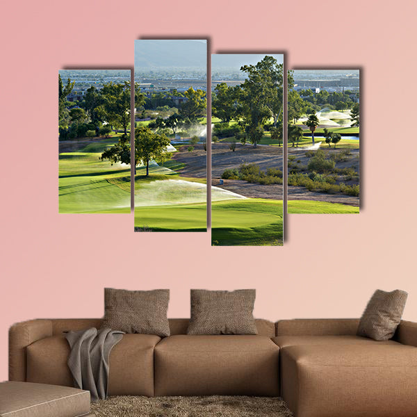 Golf course in Phoenix, AZ multi panel canvas wall art