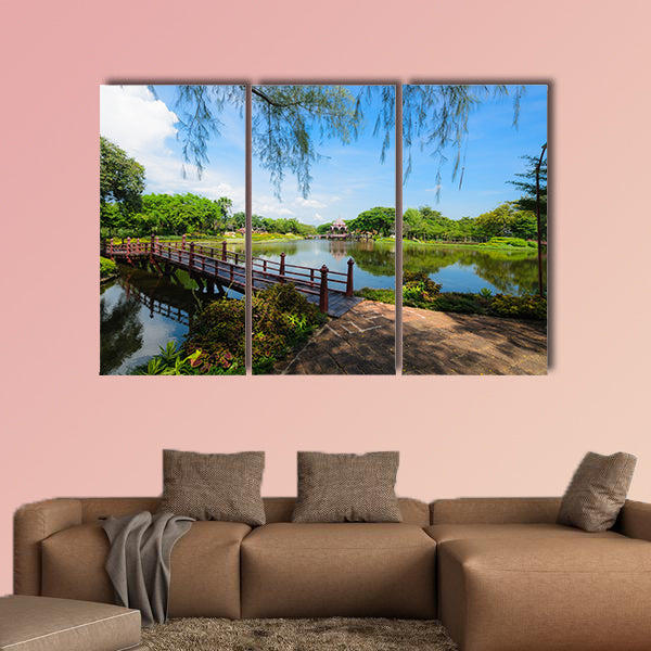 Lovely green garden Multi panel canvas wall art