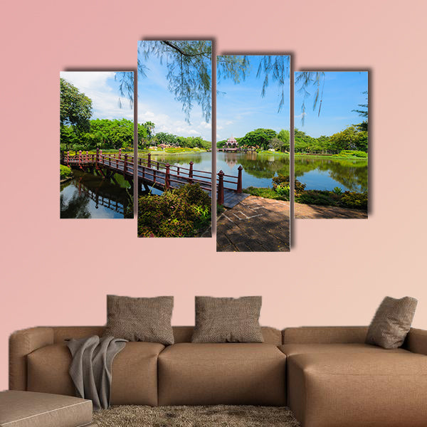 Lovely green garden Multi panel canvas wall art