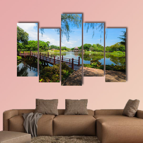 Lovely green garden Multi panel canvas wall art