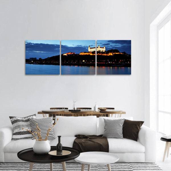 Bratislava castle and bridge - Slovakia, panoramic canvas wall art