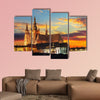 Prague Castle at sunset, Czech Republic multi panel canvas wall art