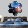 3D Fantasy landscape hexagonal canvas wall art