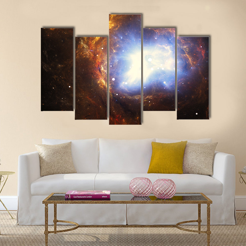 Colorful nebula created by a supernova explosion Multi Panel Canvas Wall Art