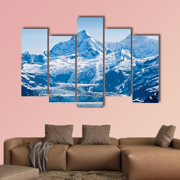 Glacier and snow capped mountains in the Glacier Bay National Park wall art