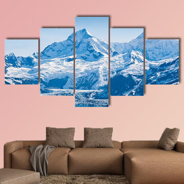 Glacier and snow capped mountains in the Glacier Bay National Park wall art