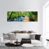 Deep forest stream. Crystal clear water, Plitvice lakes, Croatia panoramic canvas wall art