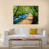 Deep forest stream. Crystal clear water. Plitvice lakes, Croatia Multi Panel Canvas Wall Art