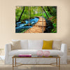 Deep forest stream. Crystal clear water. Plitvice lakes, Croatia Multi Panel Canvas Wall Art