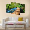 Deep forest stream. Crystal clear water. Plitvice lakes, Croatia Multi Panel Canvas Wall Art