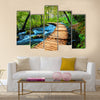 Deep forest stream. Crystal clear water. Plitvice lakes, Croatia Multi Panel Canvas Wall Art