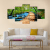 Deep forest stream. Crystal clear water. Plitvice lakes, Croatia Multi Panel Canvas Wall Art