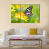 Butterfly on flower Multi Panel Canvas Wall Art