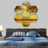 Golden Planet hexagonal canvas wall art