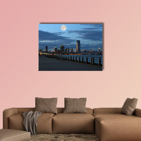 The New York City skyline from the Liberty State Park multi panel canvas wall art