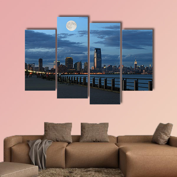 The New York City skyline from the Liberty State Park multi panel canvas wall art