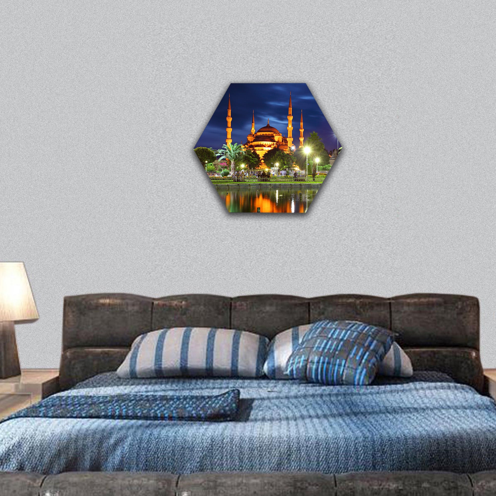 Blue mosque - Istanbul , Turkey hexagonal canvas wall art
